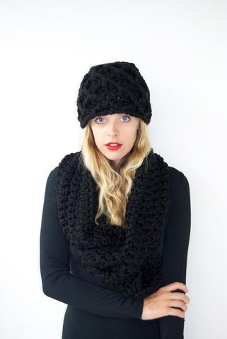 The Triton Chunky Crochet Hat- Tan