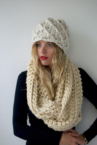 The Triton Chunky Crochet Hat- Cream