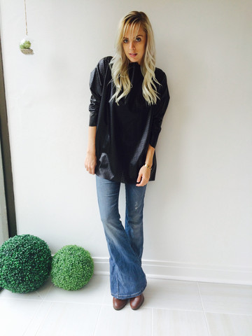 Vegan Laser Cut Leather Dolman Tunic