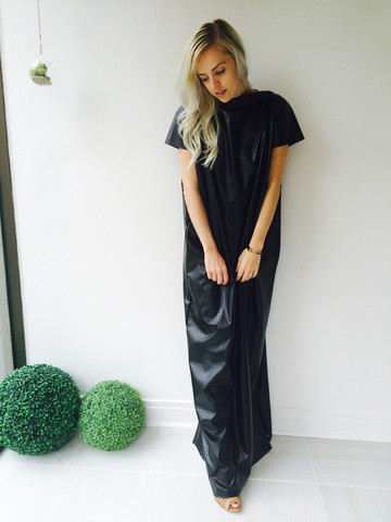 Vegan Laser Cut Leather Fall Kaftan