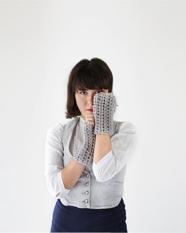 The Rhea Chunky Knit Gloves- Grey